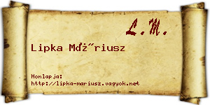 Lipka Máriusz névjegykártya